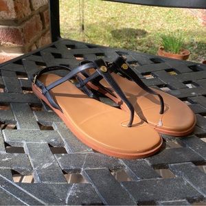 Cole Haan Flora Leather Thong Sandals with Ankle Strap—6.5